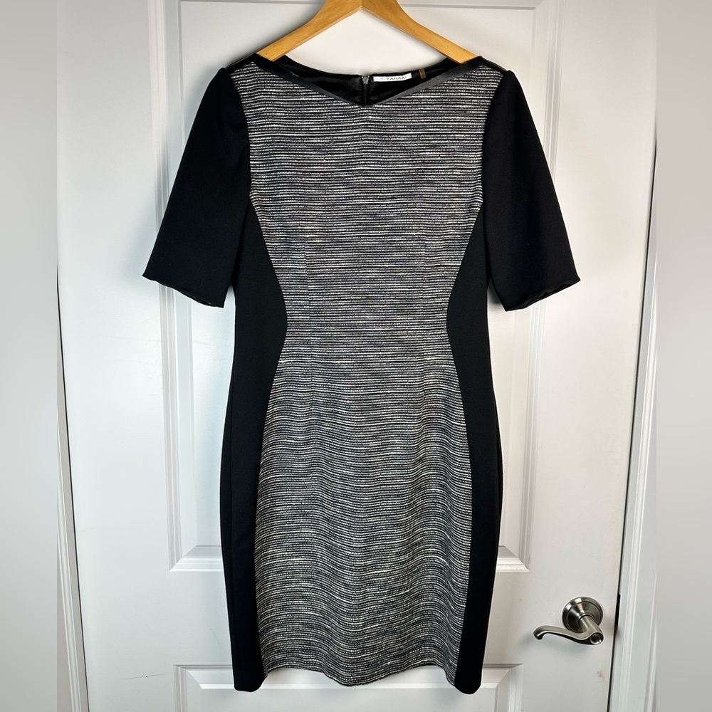 T Tahari Black and Gray Long Sleeve Dress - Picture 3 of 10